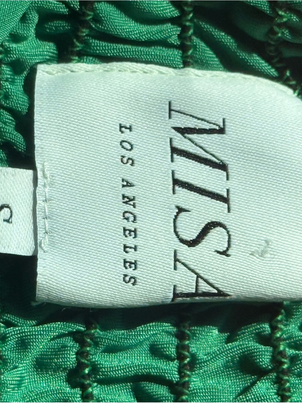 Misa Los Angeles Emerald Green Side-Ruched Maxi Skirt bandeau set - Picture 8 of 10